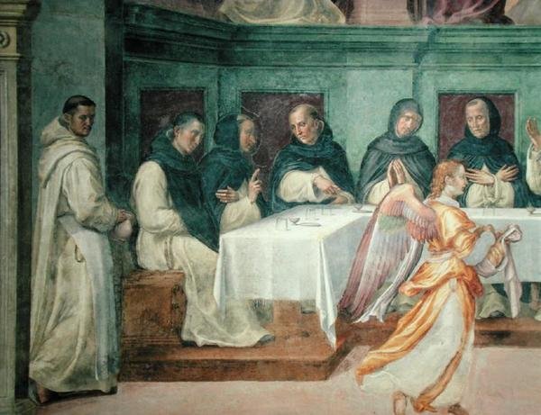 San Marco Yemekhanesinden Son Akşam Yemeği (fresk) (43920 detayı) by Bartolommeo Sogliani