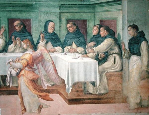 San Marco Yemekhanesinden Son Akşam Yemeği (fresk) (43920 detayı) by Bartolommeo Sogliani