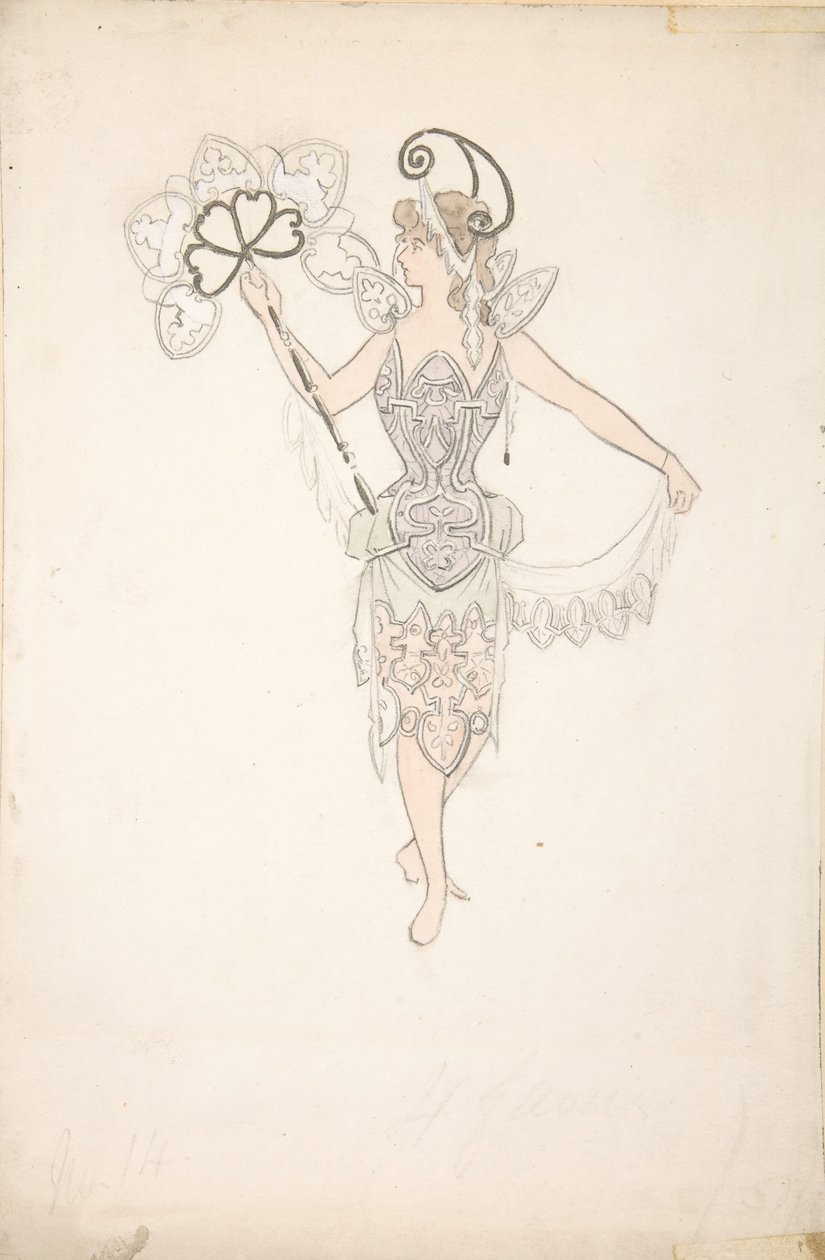 Yelpazeli Bayan Kostüm Tasarımı, 1890-99. by Basil Crage