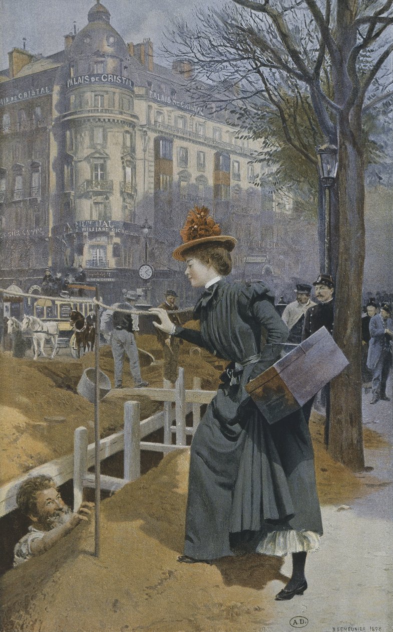 The errand girl of Paris, 1898  by Basile Lemeunier