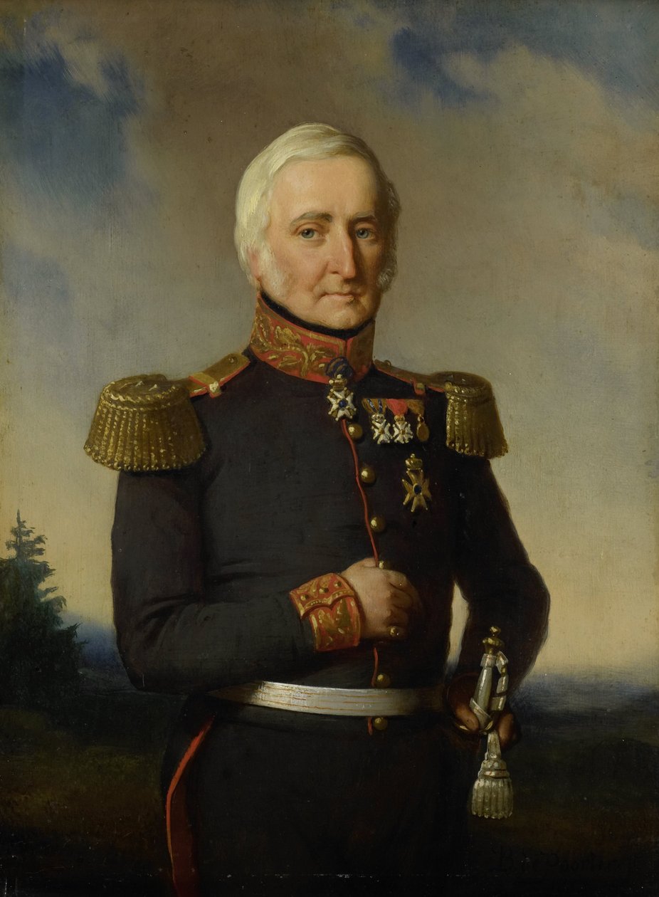 Huibert Gerard Baron Nahuys van Burgst (1782-1858). Hollanda Doğu Hint Adaları Konseyi Üyesi, tümgeneral unvanına sahip üniformalı by Bastiaan de Poorter