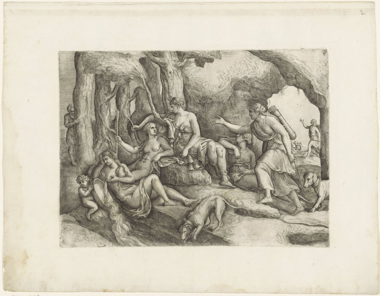 Diana ve perileri by Battista Franco