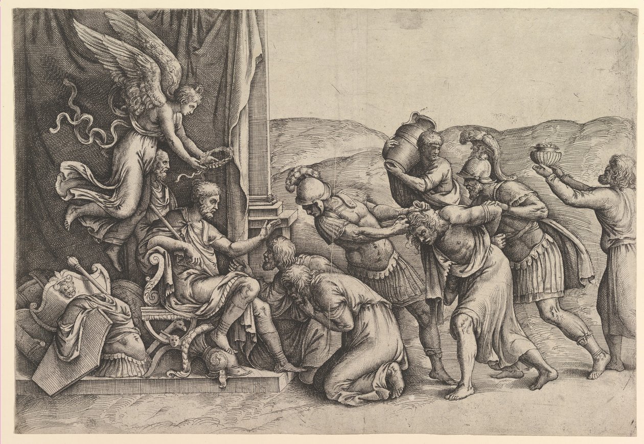 Scipio Mahkumlara Merhamet Veriyor. by Battista Franco Veneziano