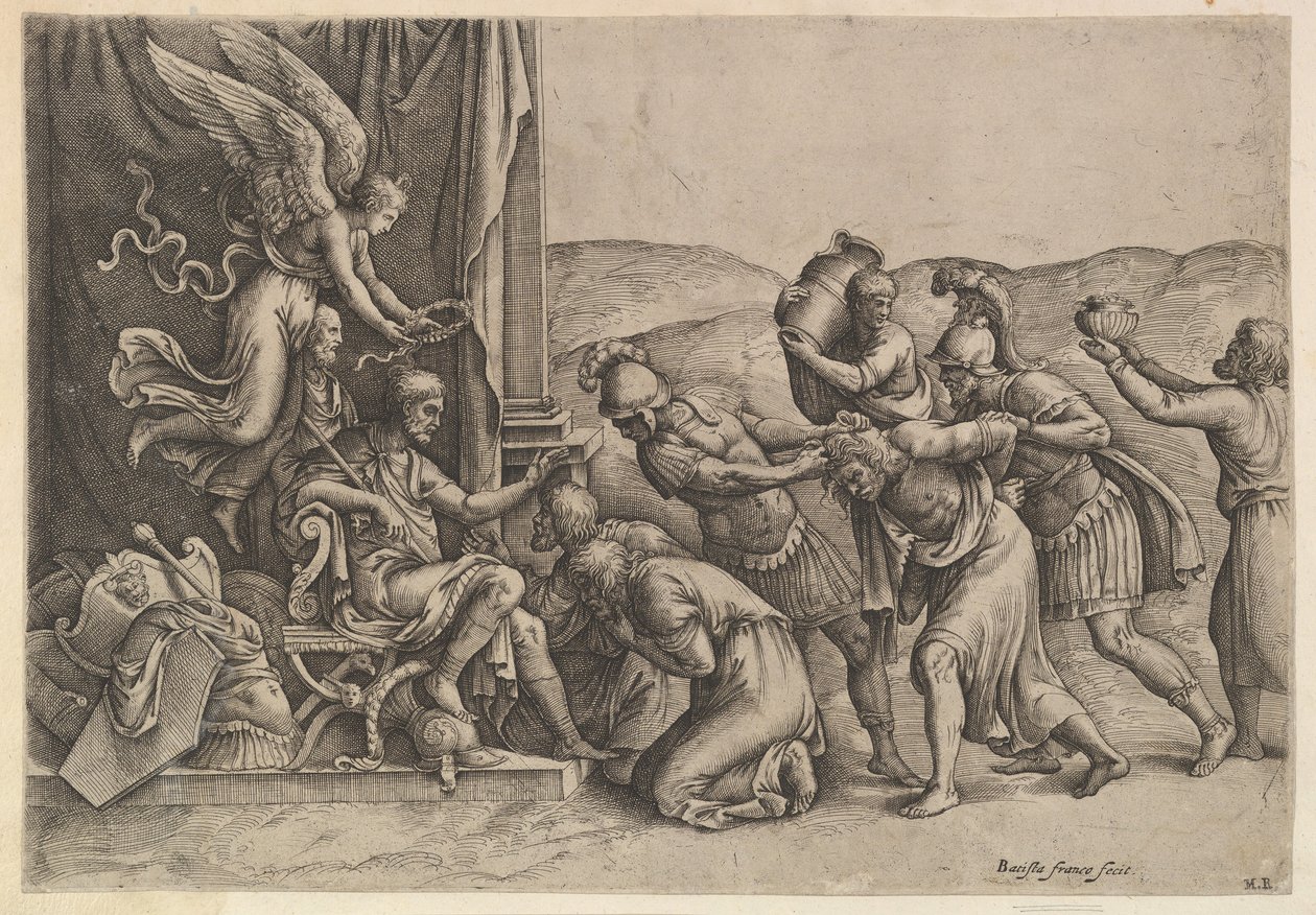 Scipio Mahkumlara Merhamet Eden, 1530-61. by Battista Franco Veneziano