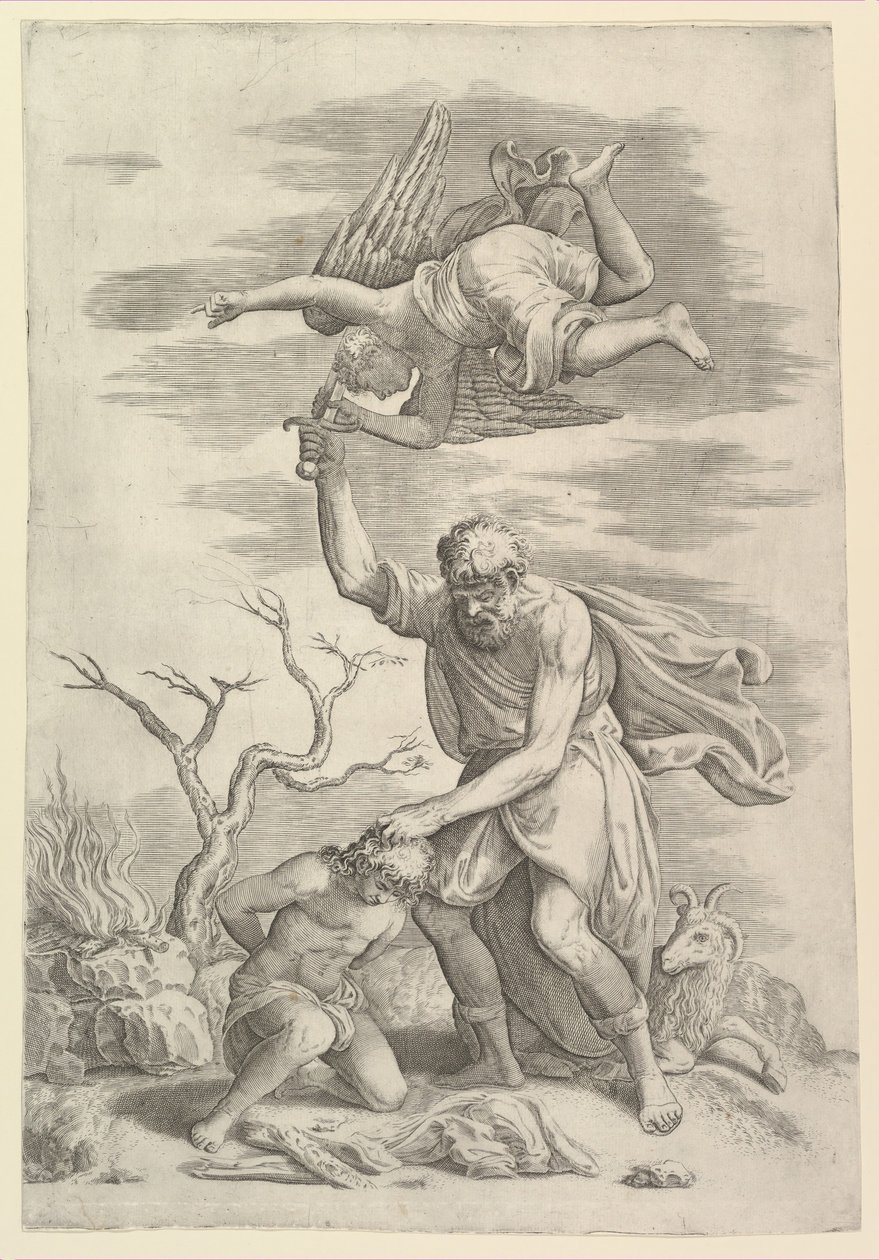 İbrahim'in Kolunda Kalan Melek. by Battista Franco Veneziano
