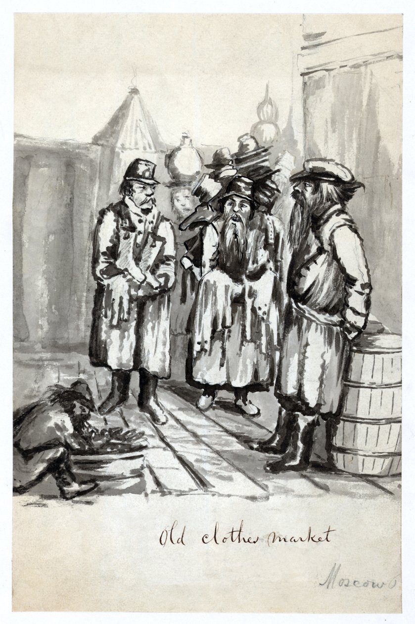 Eski Giysi Pazarı, Moskova, 1862'de yayınlandı by Bayard Taylor