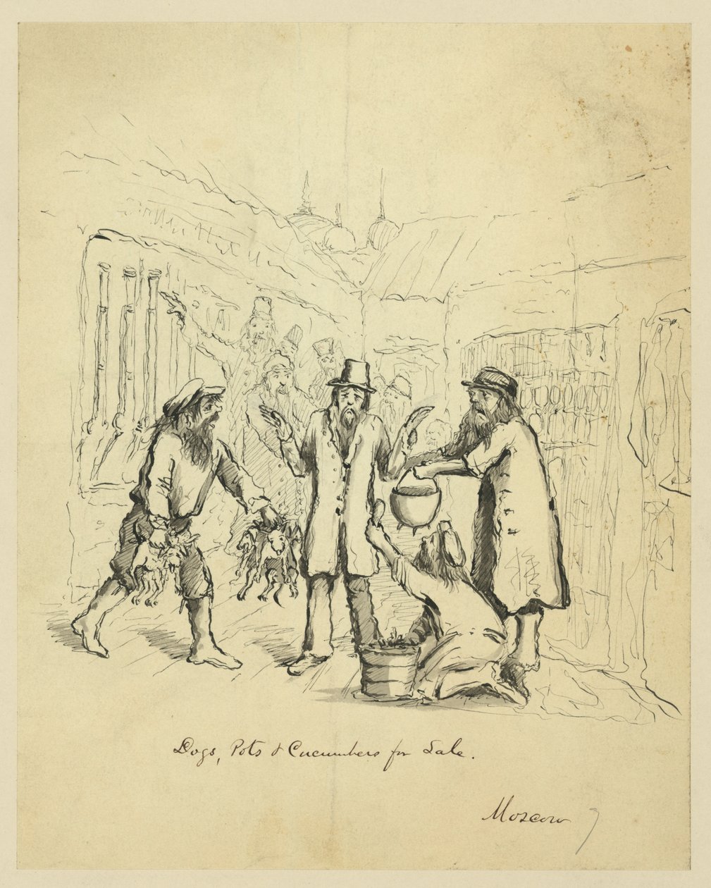 Satılık köpekler, saksılar ve salatalıklar. Moskova by Bayard Taylor
