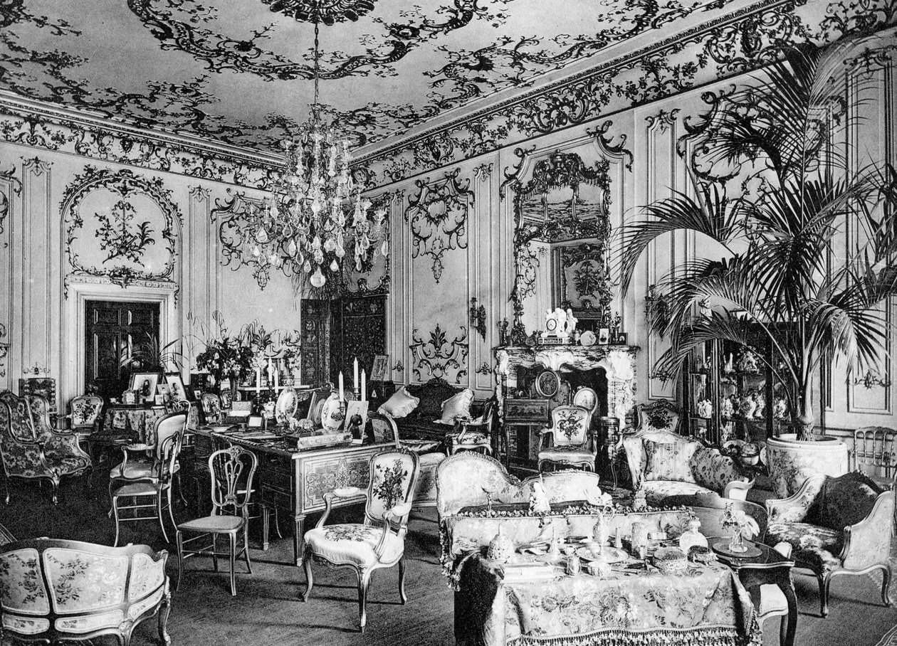Misafir odası, Chesterfield House, 1908. by Bedford Lemere and Company