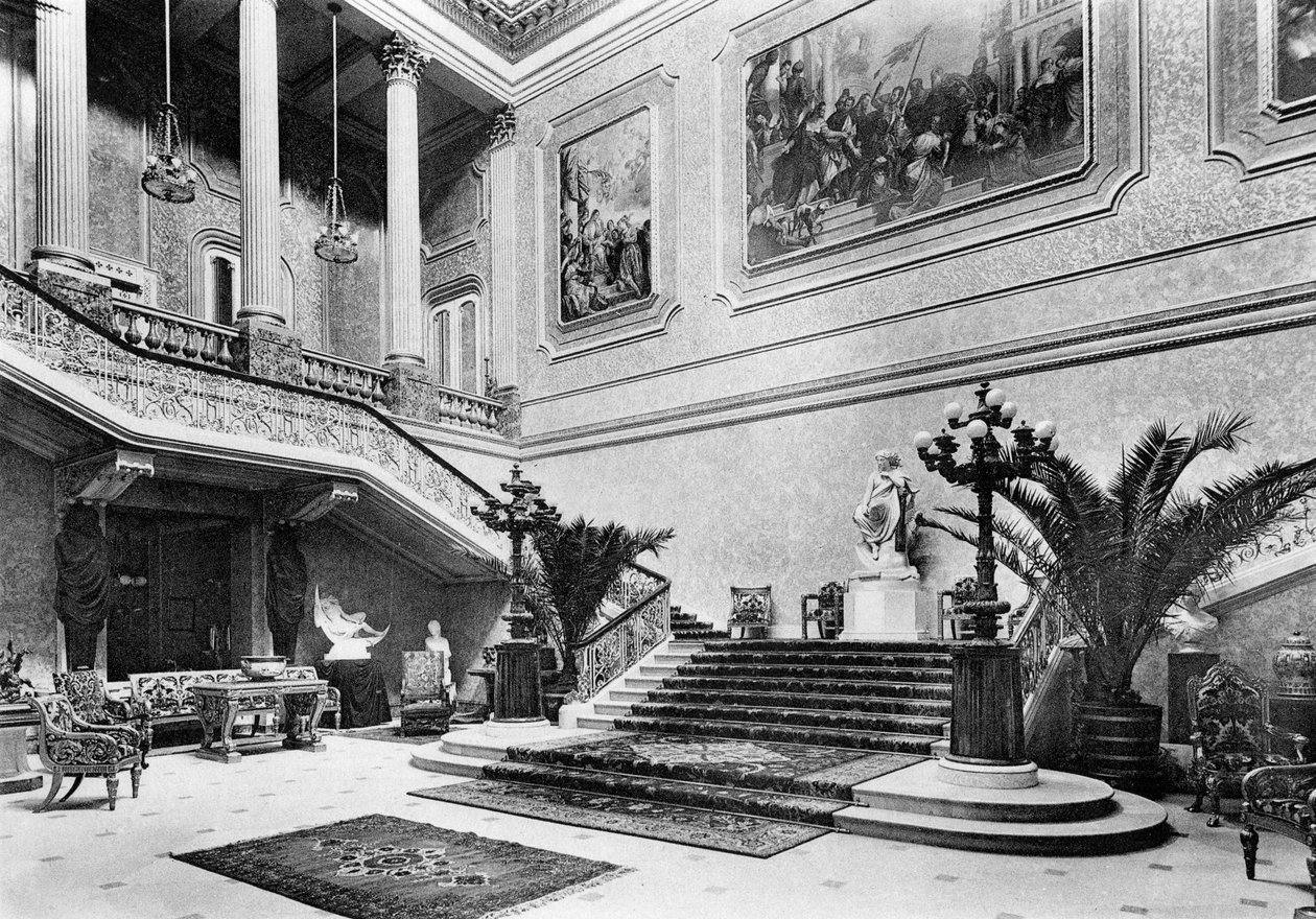 Büyük salon, Stafford Evi, 1908. by Bedford Lemere and Company