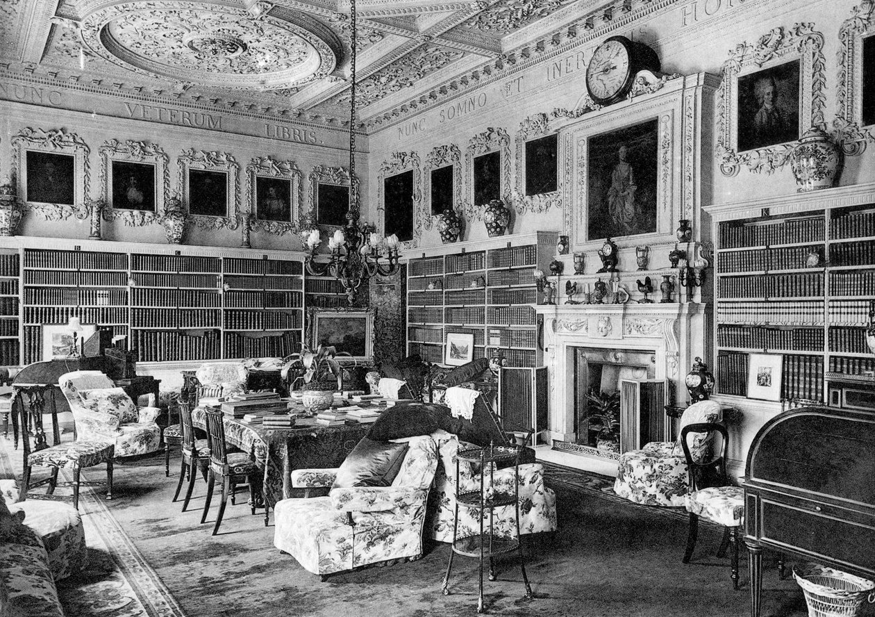 Kütüphane, Chesterfield House, 1908. by Bedford Lemere and Company