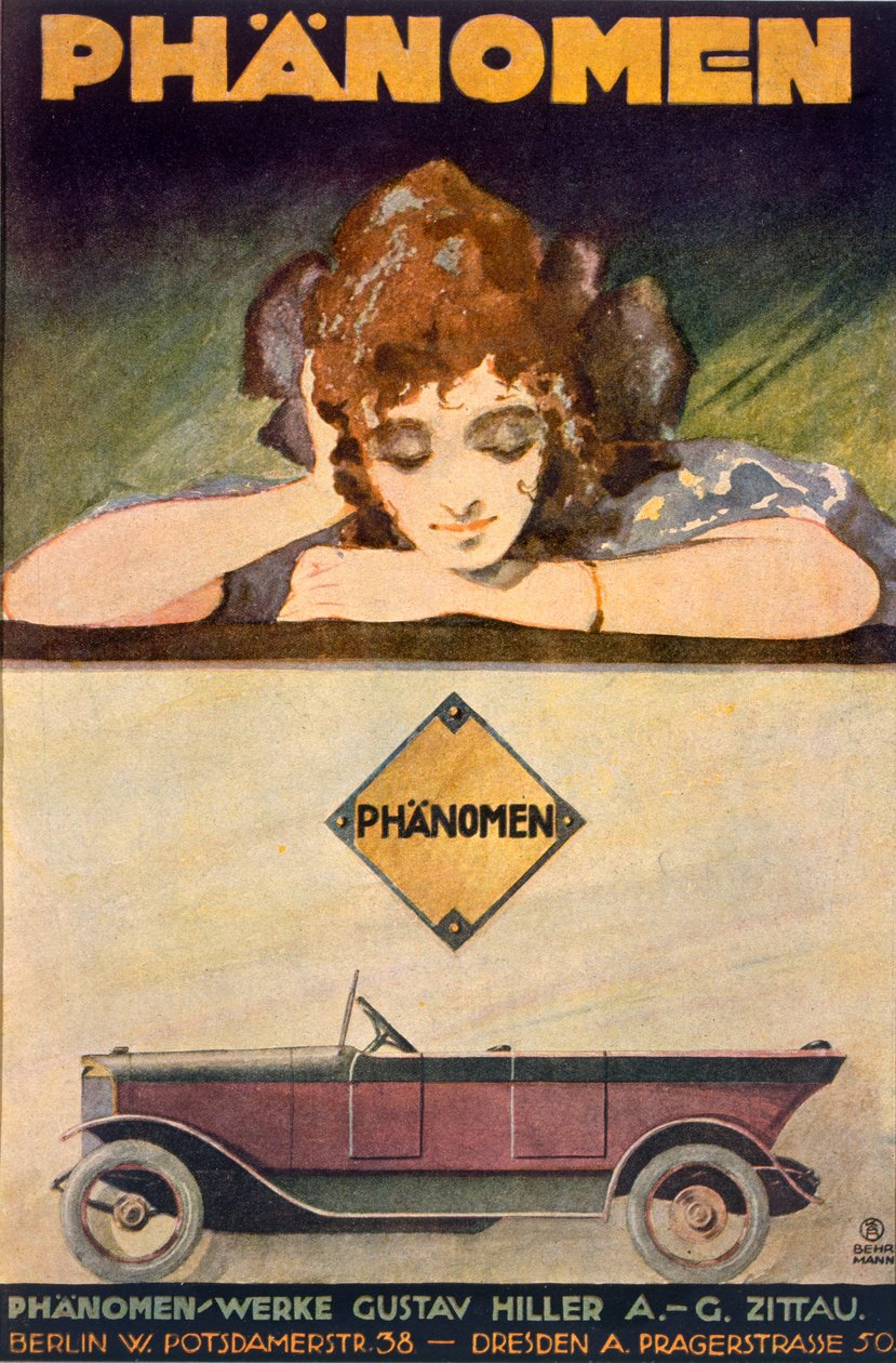 Fanomen arabasının reklamı, 1907-27 by Behrmann