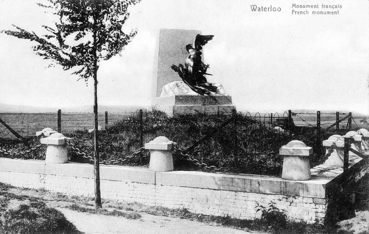 Fransız Waterloo Savaşı Anıtı, hatıra kartpostalı, c.1912 (fotolito) by Belgian Photographer
