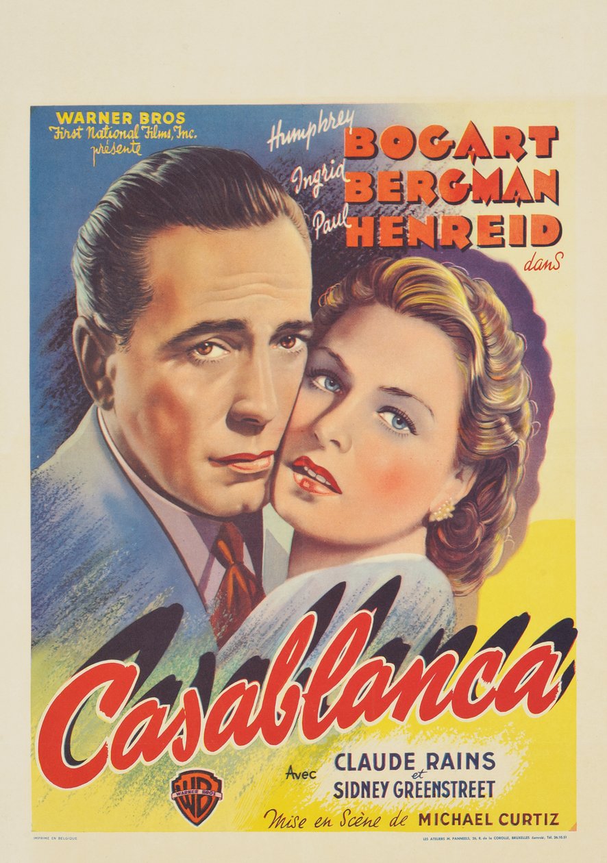 "Casablanca" filminin reklamını yapan Belçikalı bir afiş by Belgian School