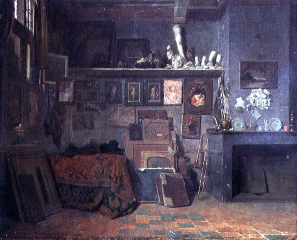 Bir Sanatçının Stüdyo İçi, 1870 dolayları (tuval üzerine yağlı boya) by Belgian School