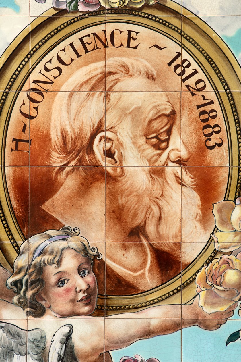 Bar içi ("Yerel Eşsiz" kafe). Seramik panel. Helman Ceramics Brüksel. by Belgian School