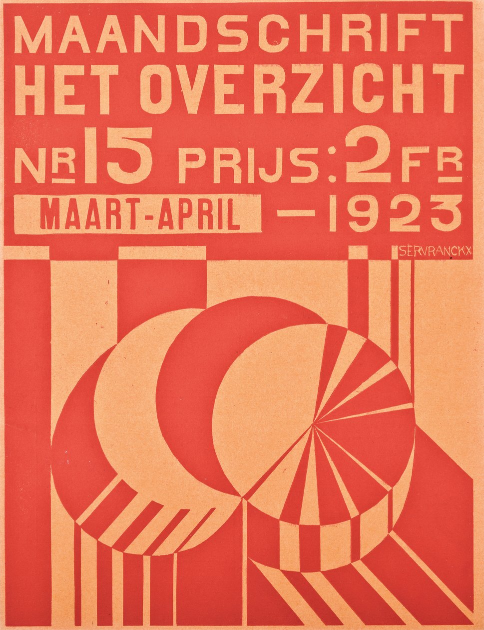 "Het Overzicht" dergisinin Mart-Nisan 1923 sayısı için kapak, 1923 by Belgian School