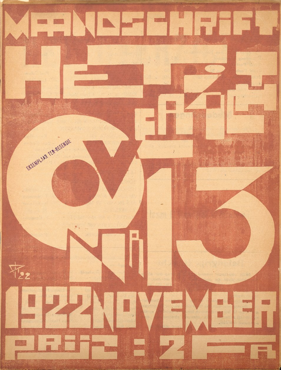 "Genel Bakış" dergisinin Kasım 1922 sayısı için kapak, 1922 by Belgian School