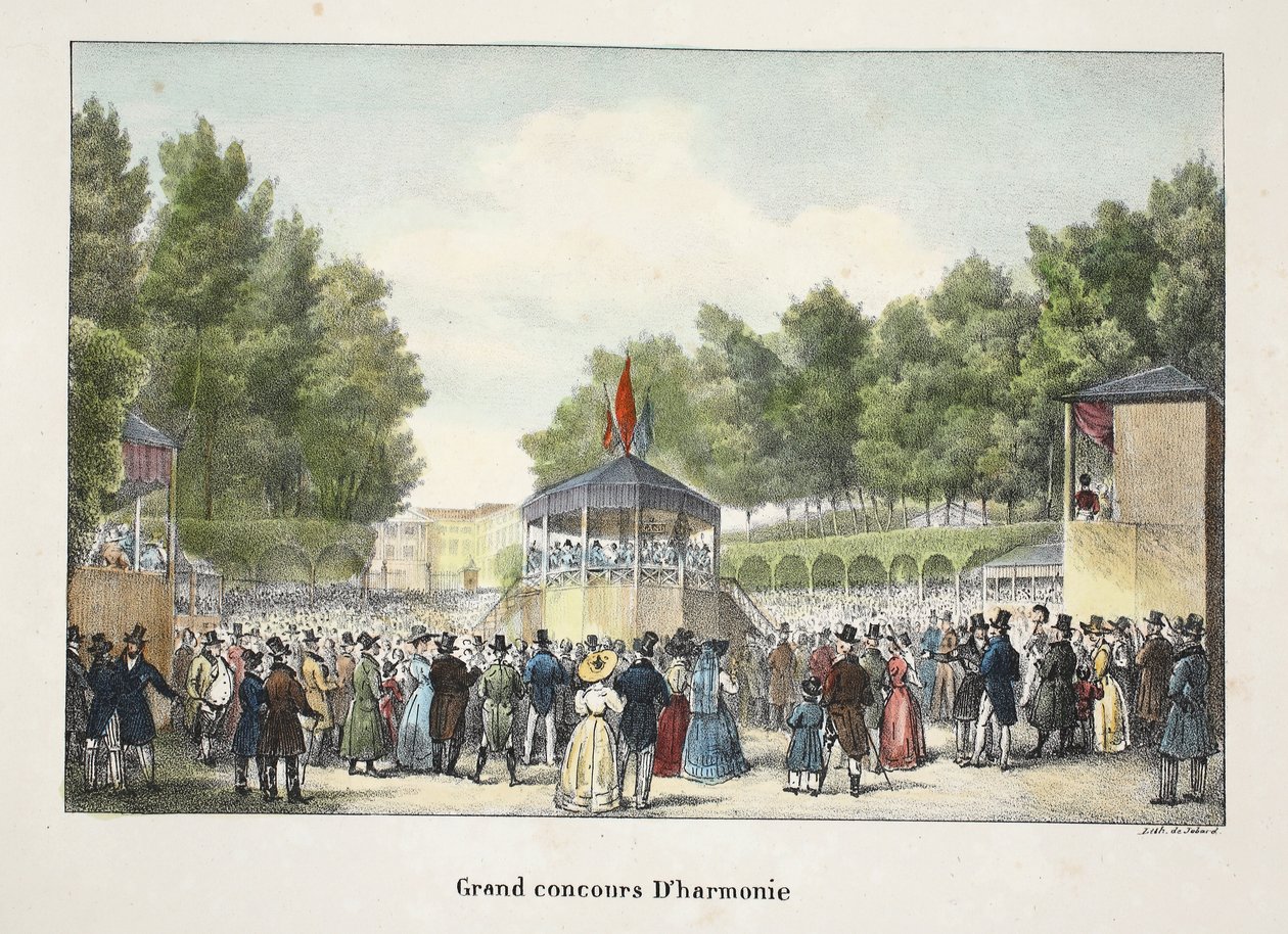 Grand Dharmonie yarışması, c.1895 (fotokrom) by Belgian School