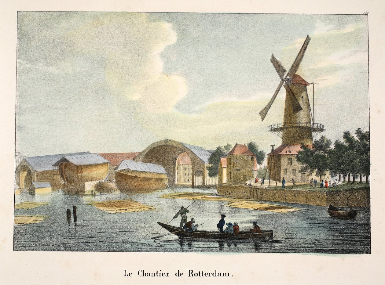 Rotterdam Tersanesi, 1895 dolayları (fotokrom) by Belgian School