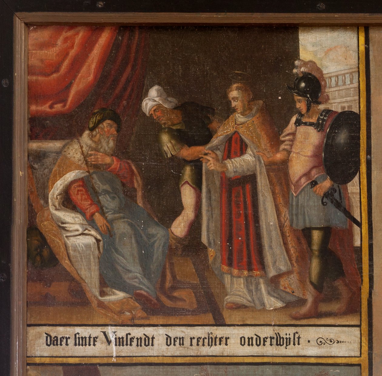 Marke. Şapel (Sint-Vincentiuskapel). iç mekan. Tablo. Saint Vincent şehidi. 19. yüzyıl. detay. by Belgian School