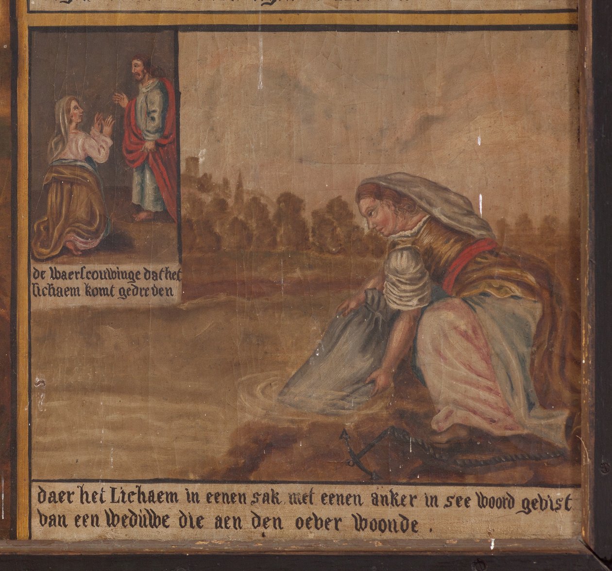 Marke. Şapel (Sint-Vincentiuskapel). iç mekan. Tablo. Saint Vincent şehidi. 19. yüzyıl. detay. by Belgian School
