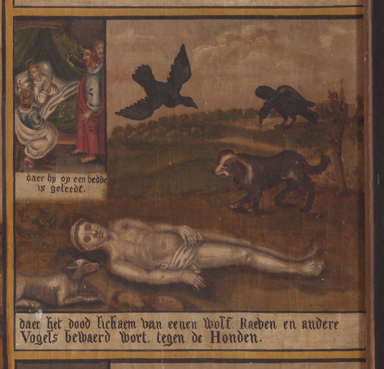 Marke. Şapel (Sint-Vincentiuskapel). iç mekan. Tablo. Saint Vincent şehidi. 19. yüzyıl. detay. by Belgian School