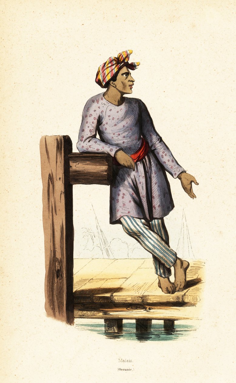 Singapurlu Malay adam by Belgian School