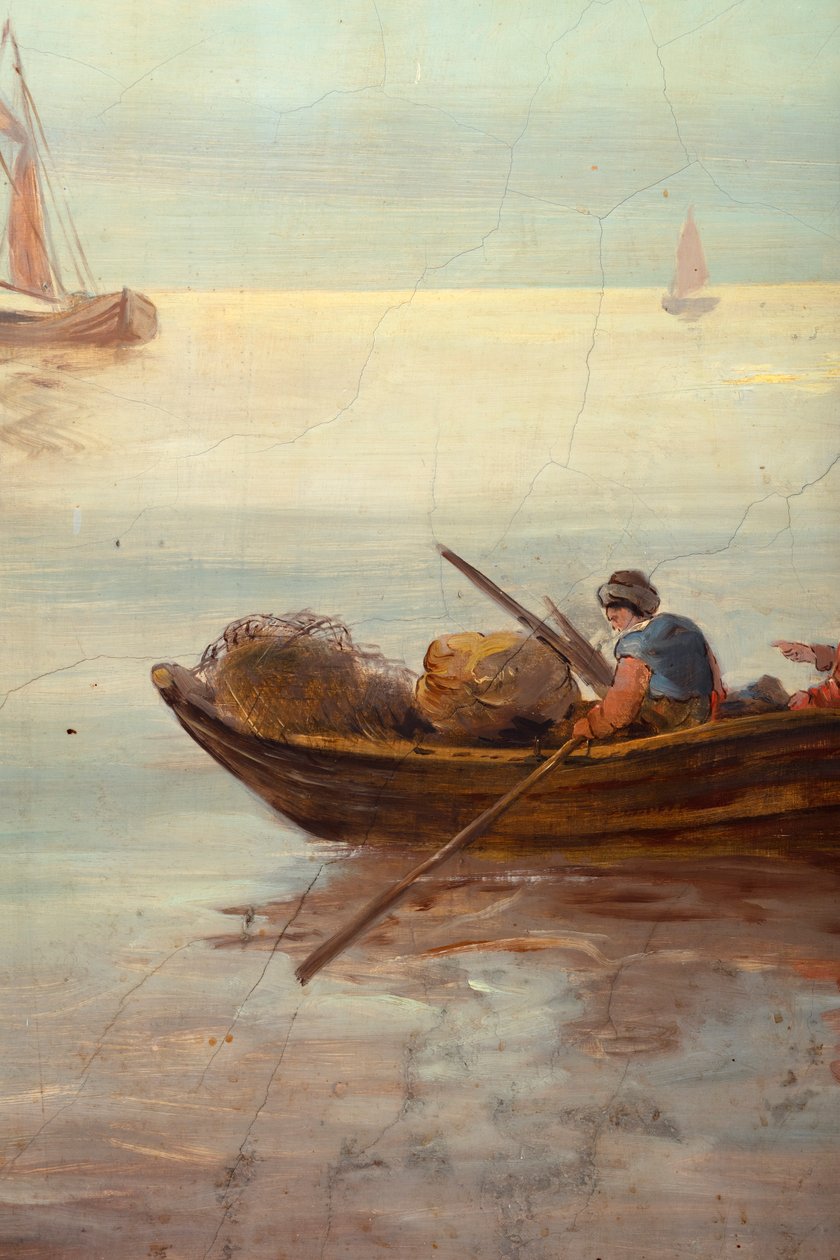 Arkadaki ikinci arka oda, toplantı odası, klasik tarzda kırsal sahneleri olan duvar resimleri, muhtemelen 1810'lardan, sahne 3 by Belgian School