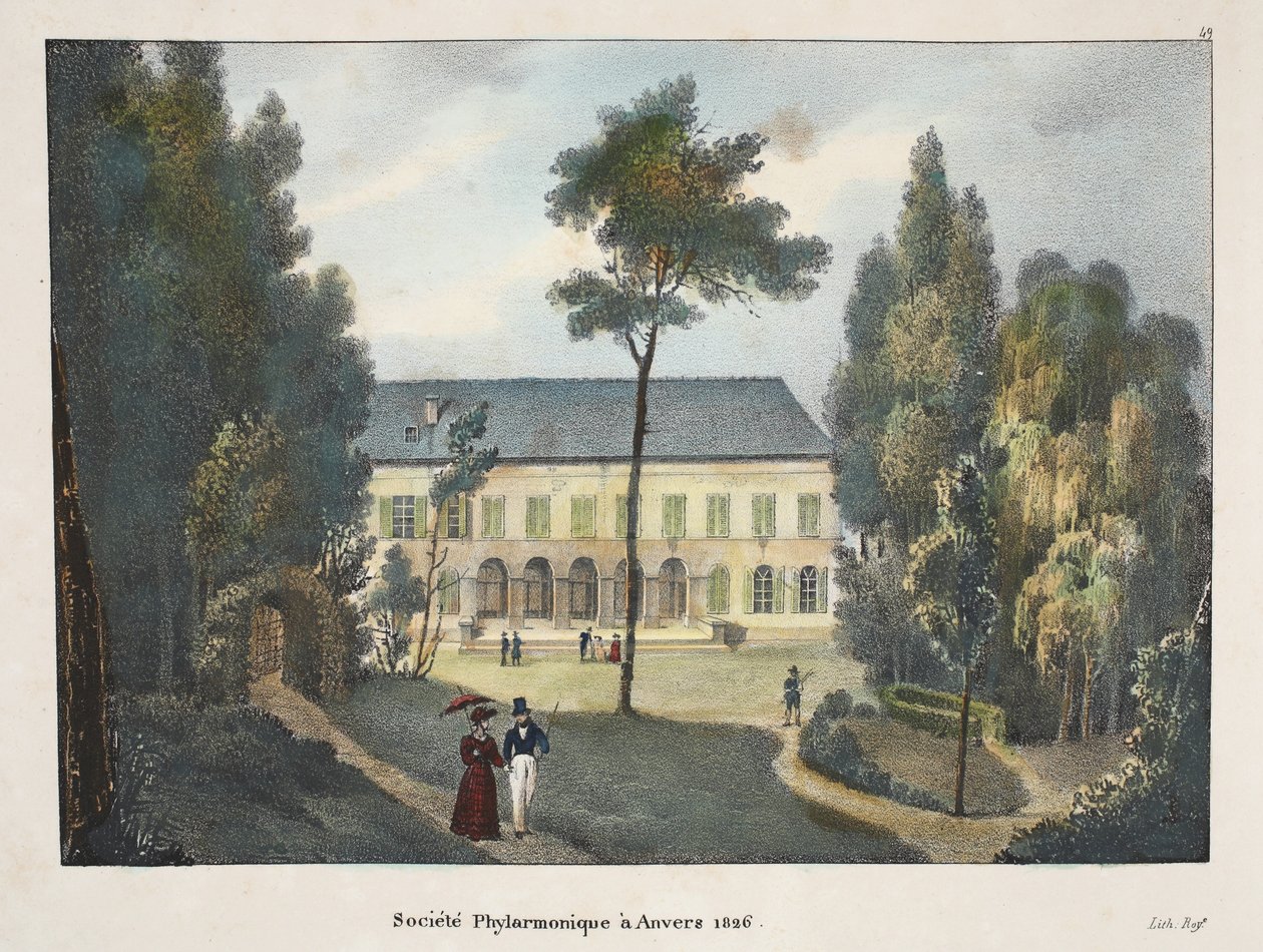 Societe Phylarmonique a Anvers 1826, c.1895 (fotokrom) by Belgian School