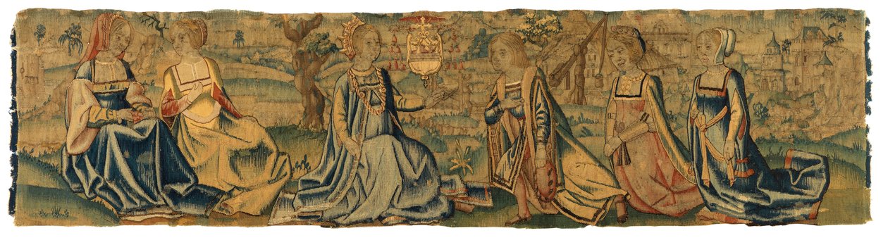 Goblen, Prenses ve Wooer'ı, muhtemelen Brüksel'den (yün ve ipek) by Belgian School