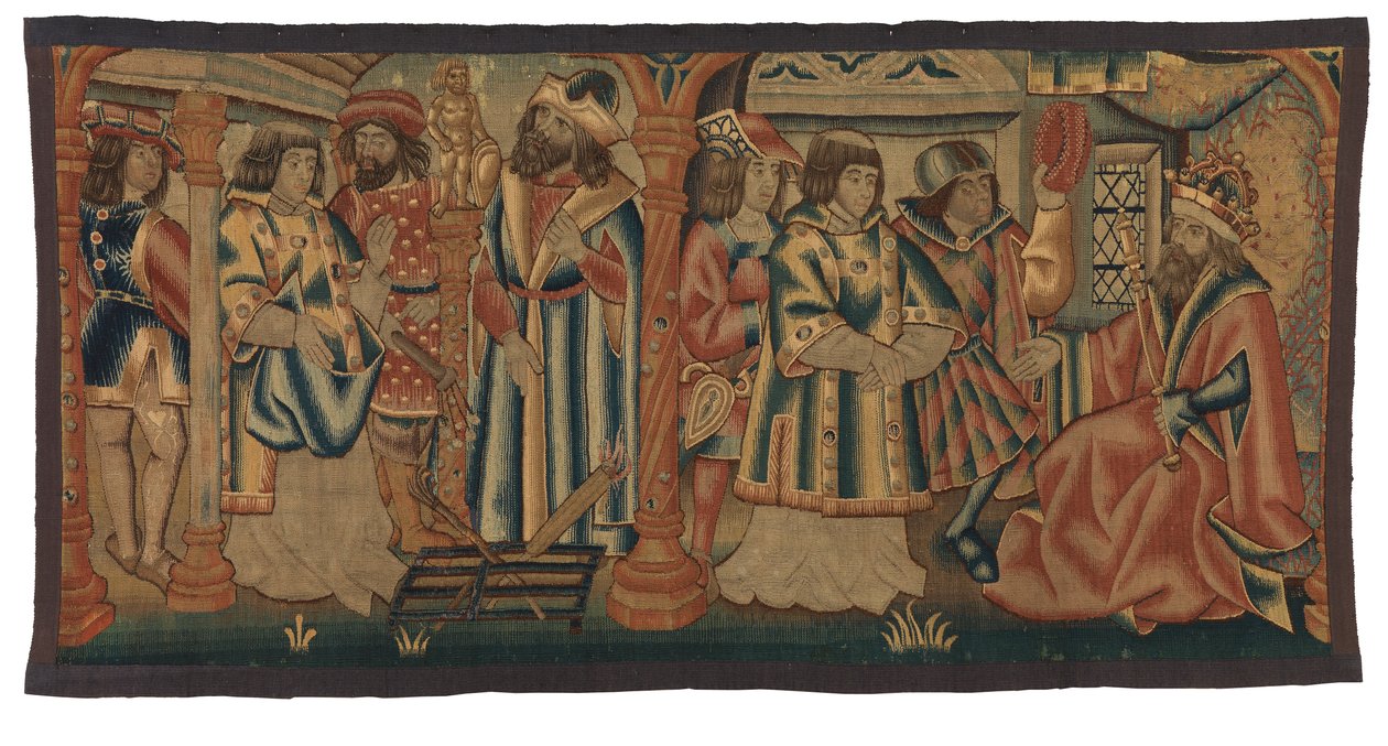 Goblen, St Lawrence'ın Hayatından iki sahne, muhtemelen Tournai, Belçika veya Aşağı Ren, Fransa veya Almanya'da yapılmış by Belgian School