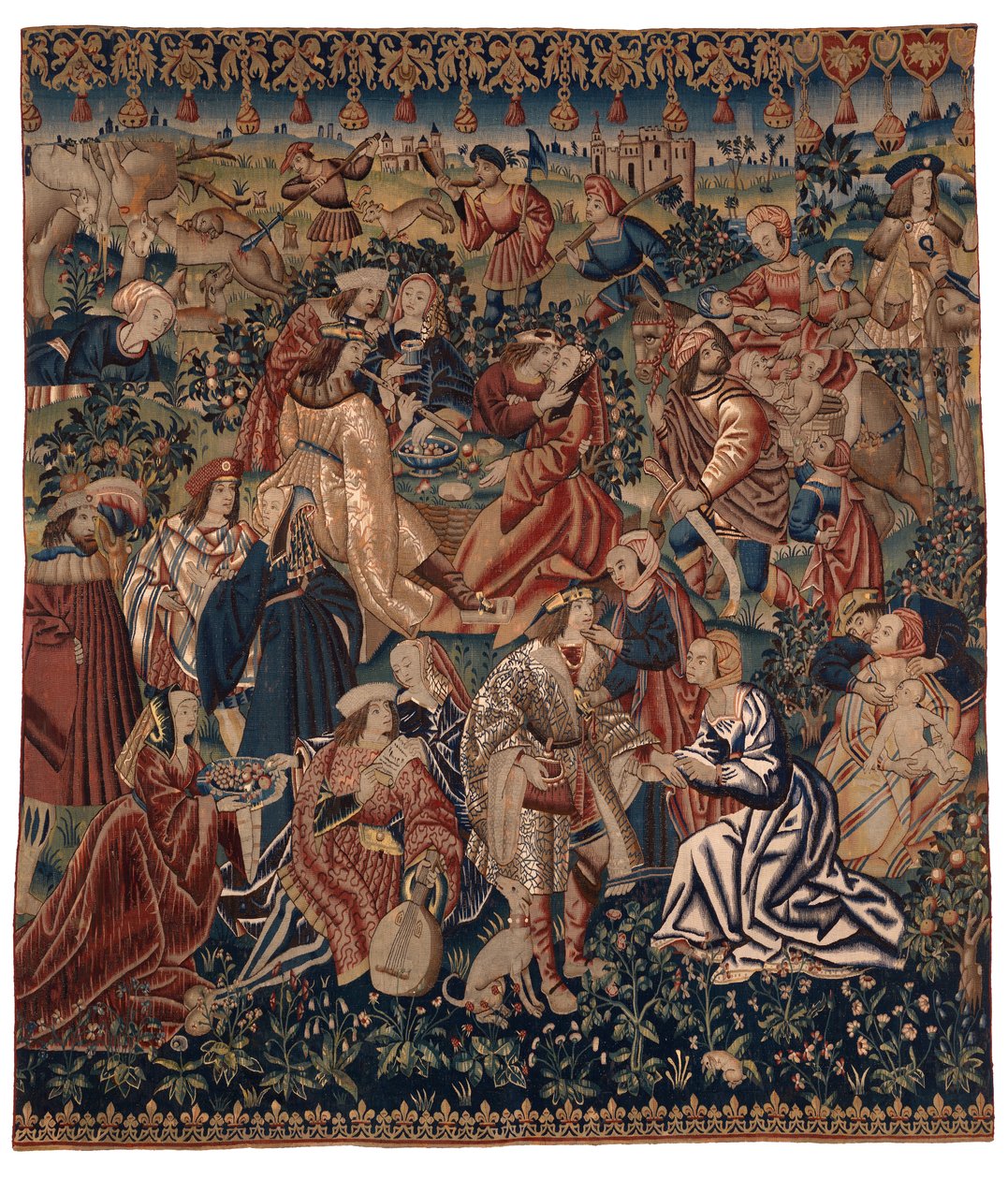 Çingene Kampını tasvir eden duvar halısı, Flanders'dan, 1510 dolayları (yün ve ipek) by Belgian School