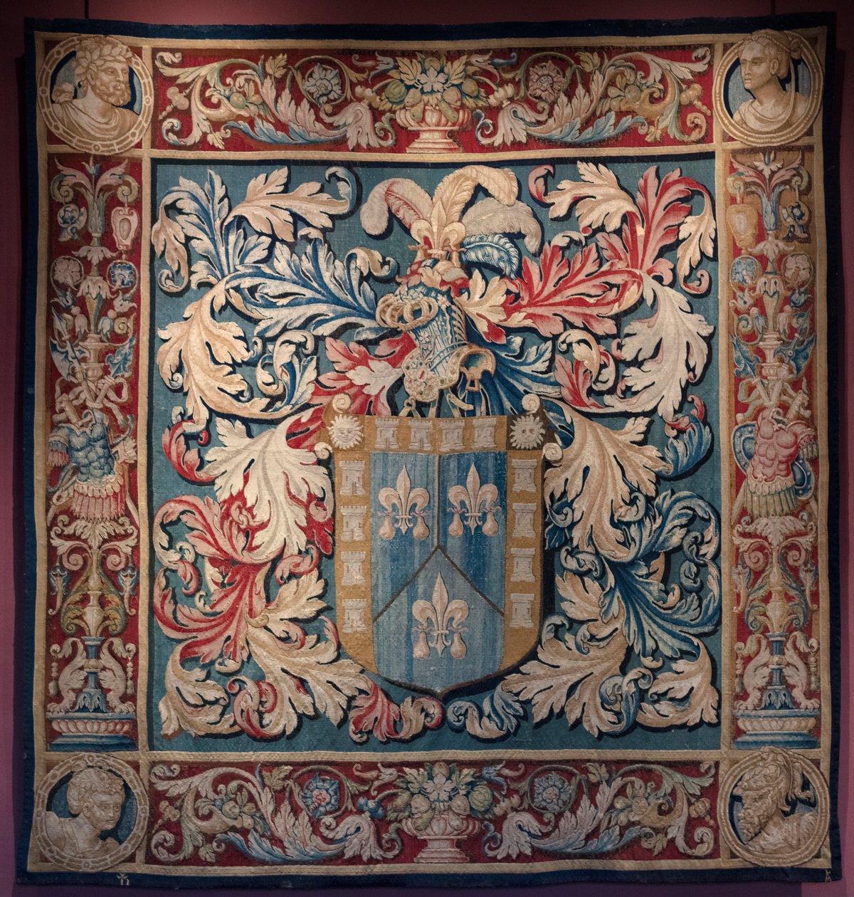 De Nagera ailesinin armasını taşıyan duvar halısı. Usta AL. Yaklaşık 1550 (goblen) by Belgian School