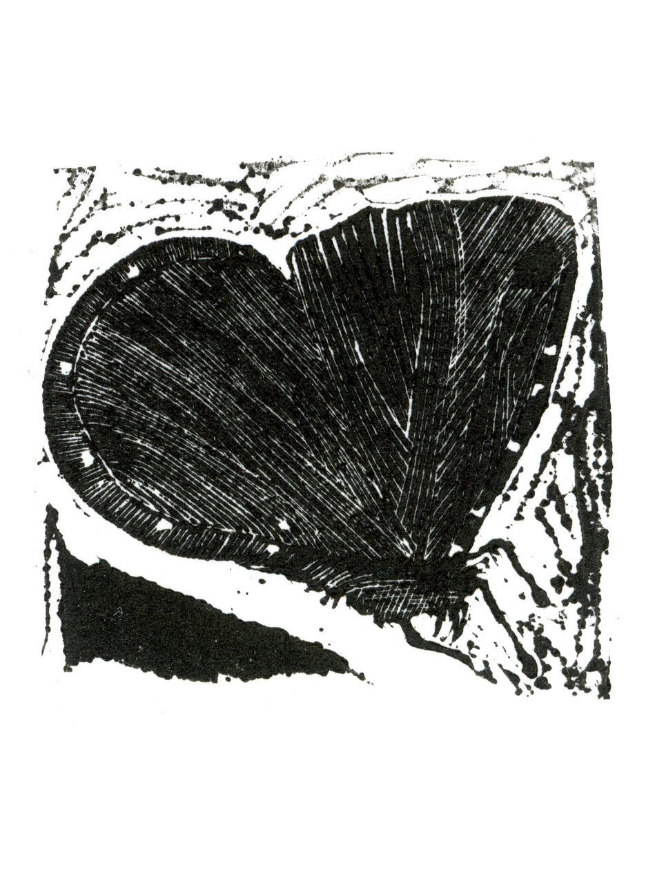 Dark Moth, 2013 (kağıt üzerine ahşap gravür) by Bella Larsson