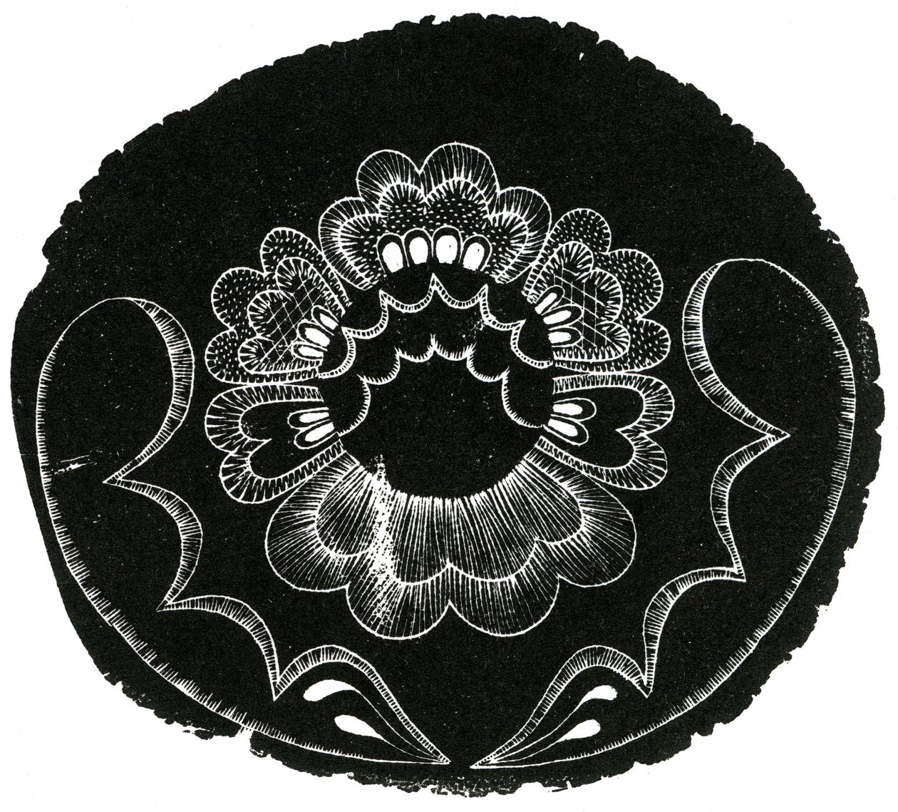İskandinav Halk Nakışları, 2013 (kağıt üzerine ahşap gravür) by Bella Larsson