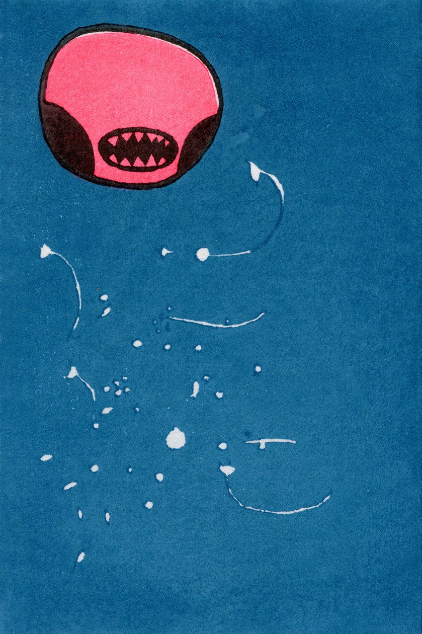 Seedpod Uzay Canavarı, 2013 (washi üzerine sulu boya) by Bella Larsson