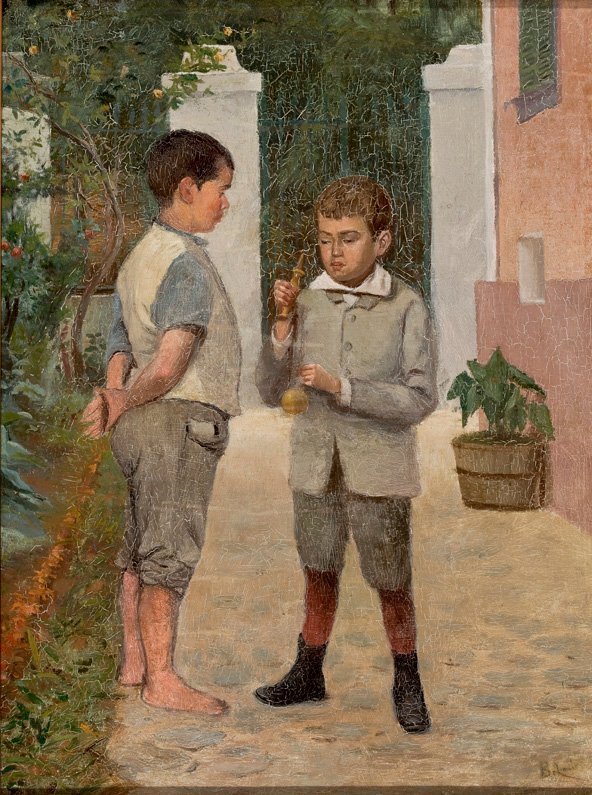 Kendama Toyn ile Oynayan İki Oğlanİngilizce: Bilboquen Oynayan İki Oğlan by Belmiro de Almeida