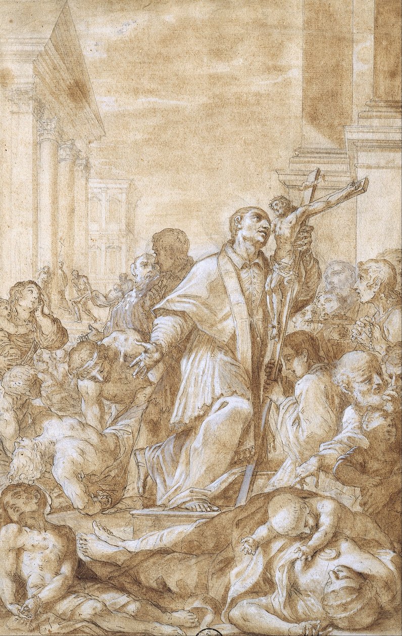 Veba Hastaları arasında Aziz Carlo Borromeo by Benedetto Luti