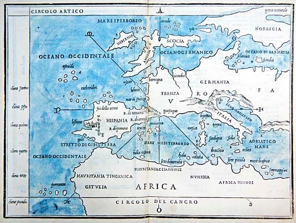 Avrupa ve Kuzey Afrika Haritası by Benedetto Bordone