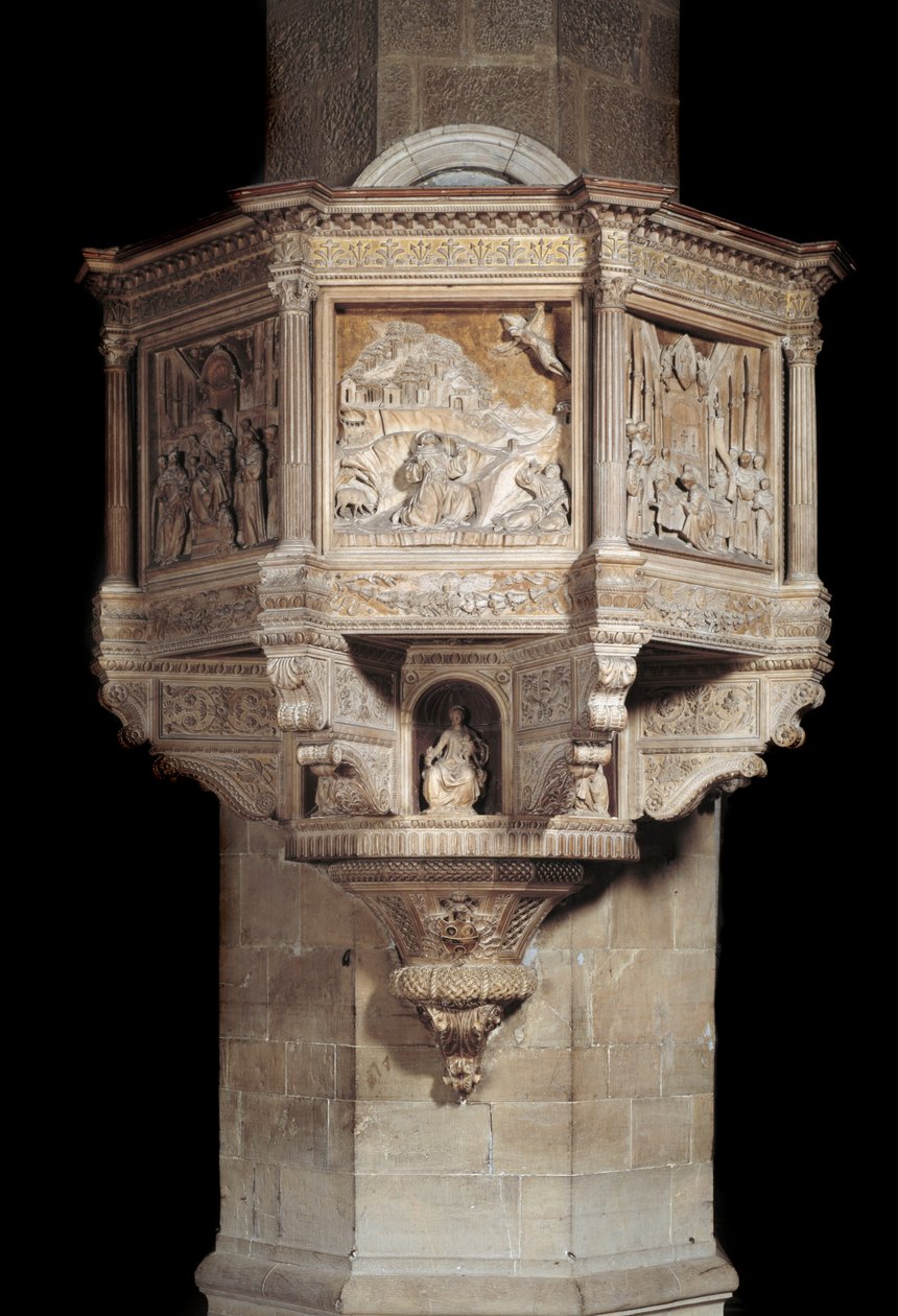 Aziz Francis hikayesi ile mermer minber by Benedetto da Maiano