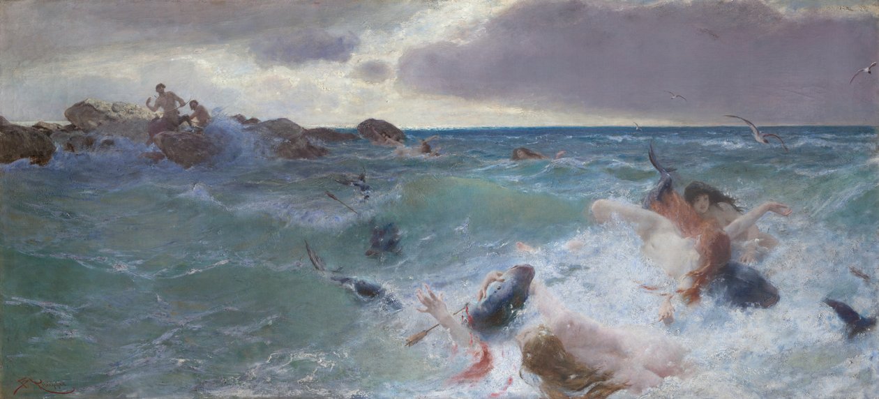 Centaurların İntikamı, 1890 dolayları by Benes Knupfer