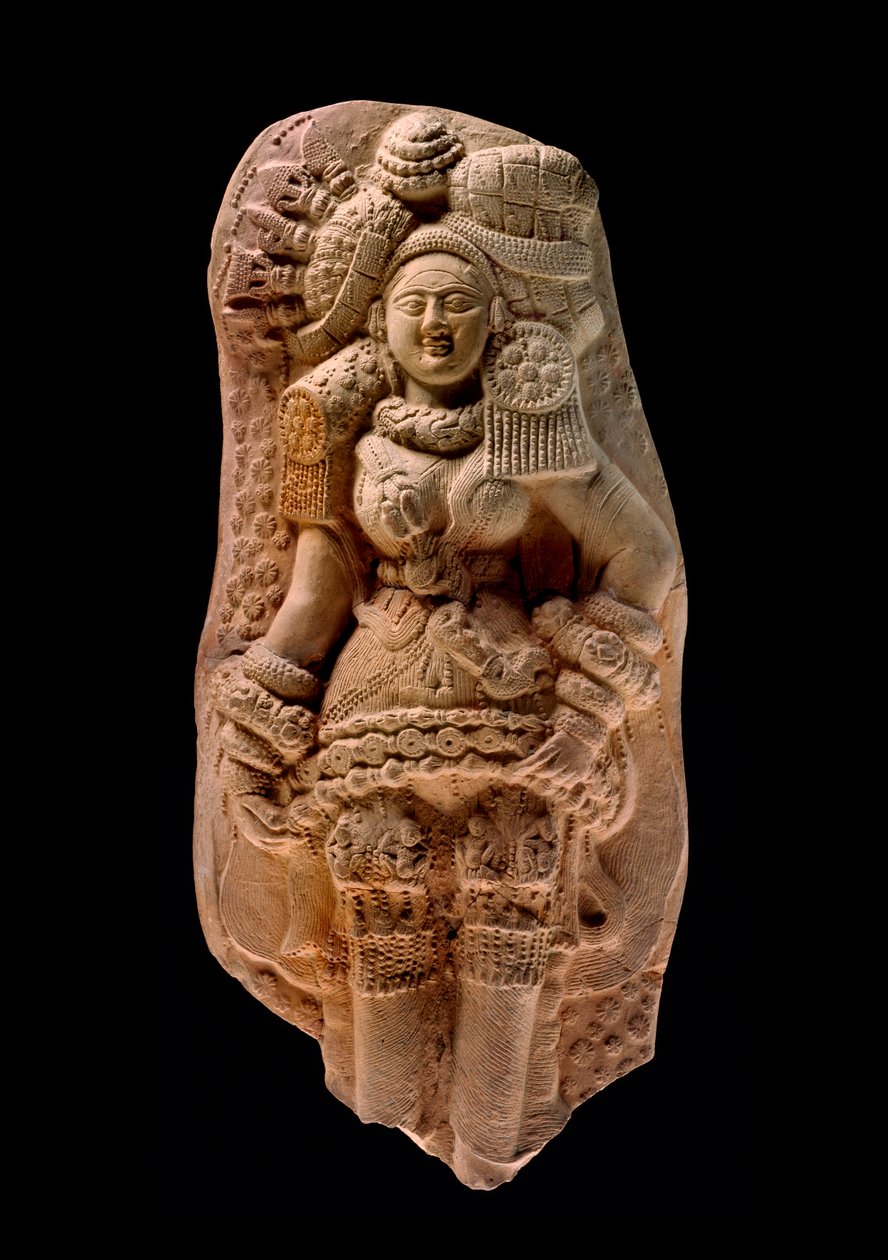 Yakshi'nin kalıplanmış levhası, Tamluk, MÖ 200 dolayları (pişmiş toprak) by Bengali School