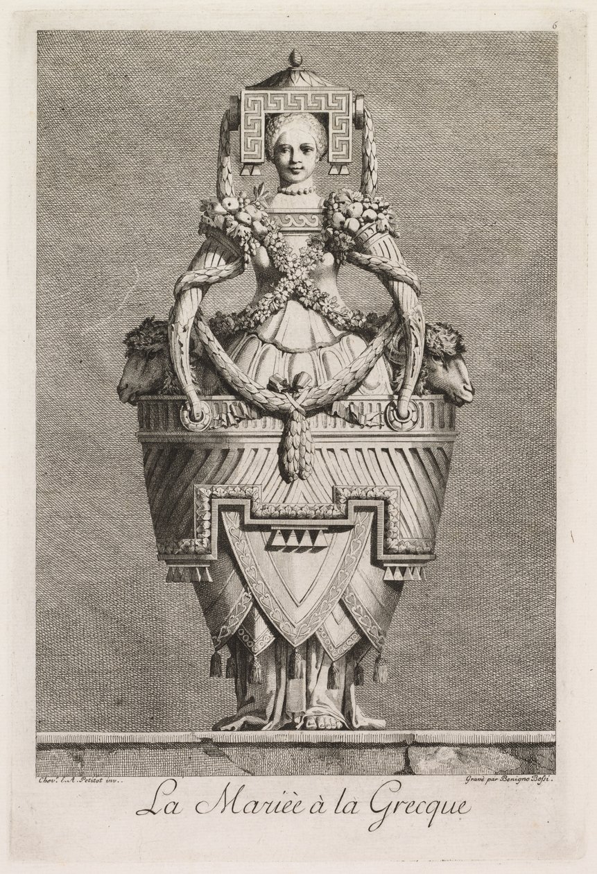 Yunan Maskeli Balosu: Yunan Gelin Plakası 6, 1771. by Benigno Bossi