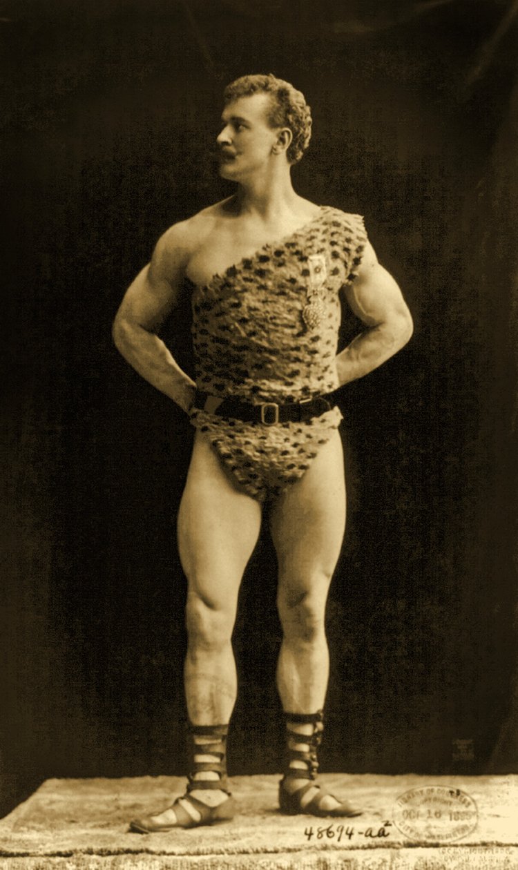 Eugen Sandow, in classical ancient Greco-Roman pose, c.1894  by Benjamin J. Falk