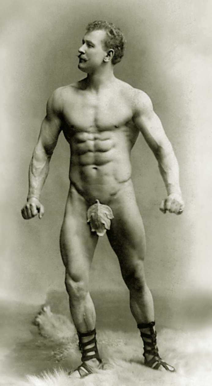 Eugen Sandow, klasik antik Greko-Romen pozunda, 1894 dolayları by Benjamin J. Falk