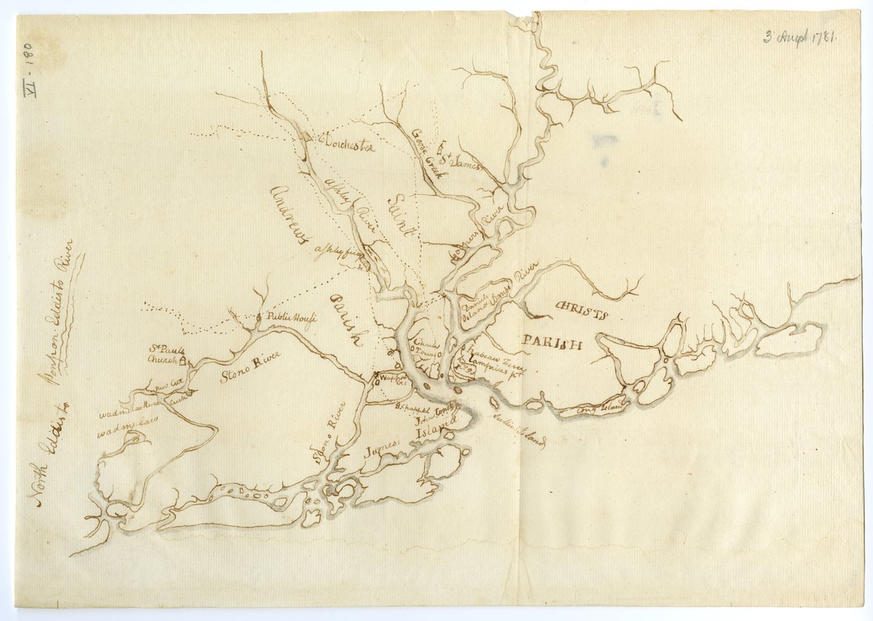 Charleston Haritası, Güney Karolina, 3 Ağustos 1781 by Benjamin Lincoln