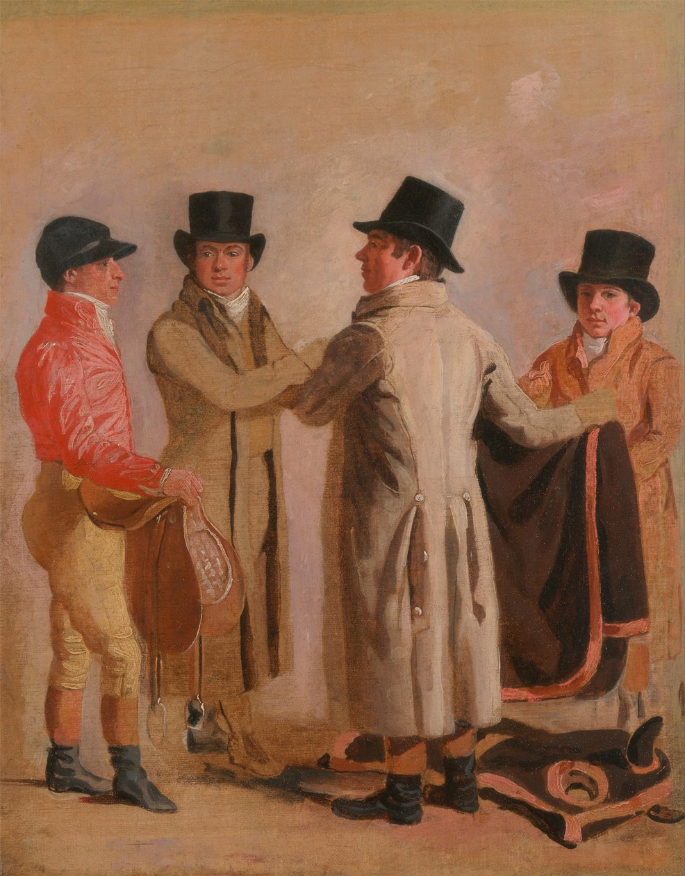 Jokey Frank Buckle, Sahibi-Damızlık John Wastell, Antrenörü Robert Robson ve bir Ahır-çocuk by Benjamin Marshall
