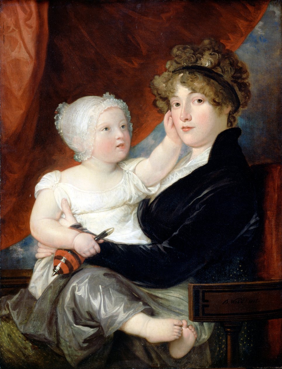 Bayan Benjamin West II, oğlu Benjamin West III ile birlikte by Benjamin West
