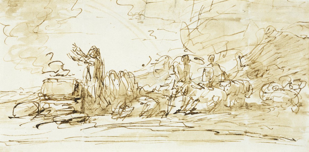 Nowa Gutamba, birashoboka 1797-1801 (ikaramu, wino, na sepia gukaraba kumpapuro) by Benjamin West