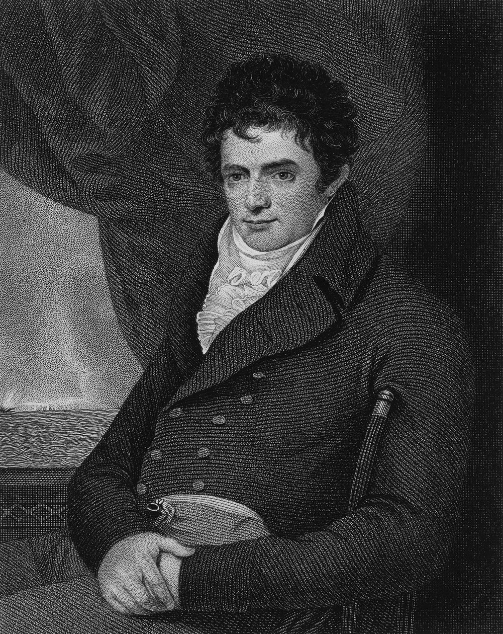 ರಾಬರ್ಟ್ ಫುಲ್ಟನ್ (1765-1815), ಜಾರ್ಜ್ ಪಾರ್ಕರ್ (fl.1834-d.1868) ಟರ್ಕ್‌ನಿಂದ ಕೆತ್ತಲಾಗಿದೆ by Benjamin West